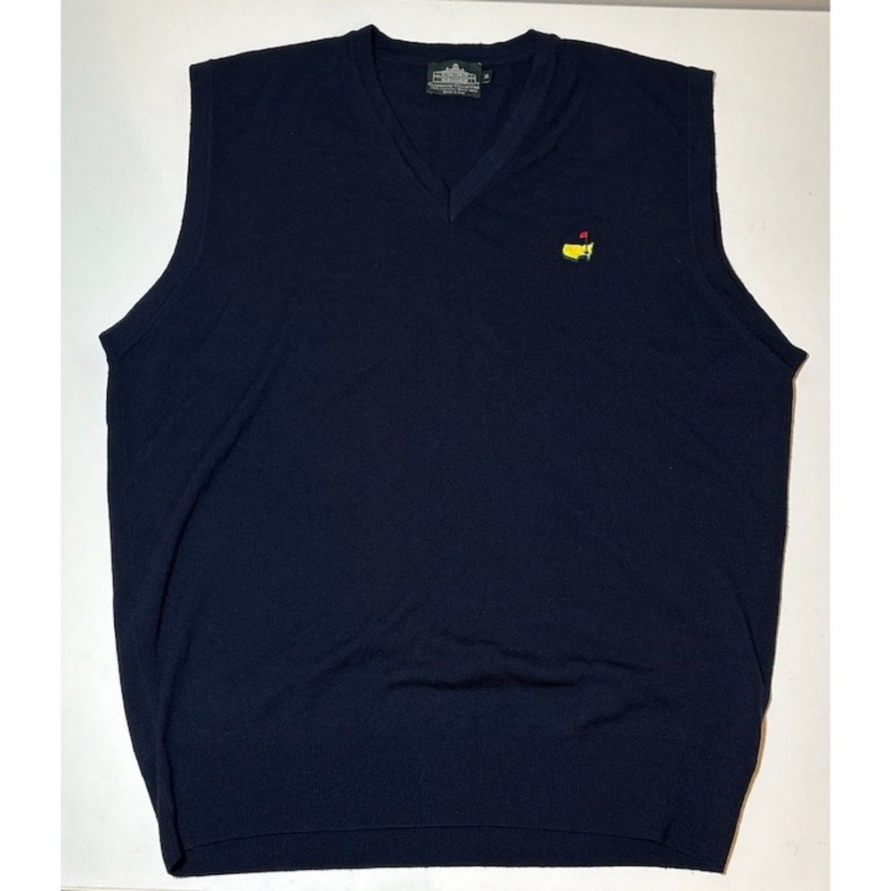 Men's Clubhouse Collection 100% Wool Made in Italy Blue Masters Vest | XL
